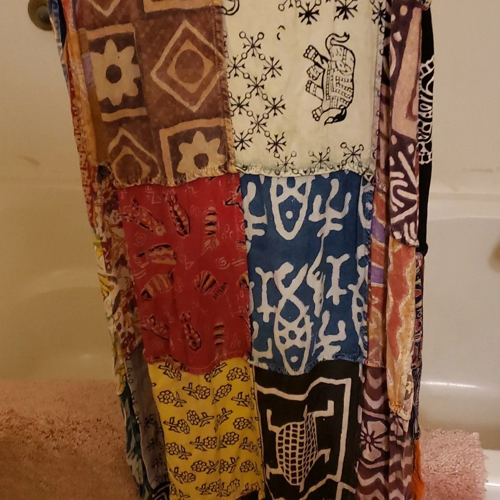 Vintage Sacred Threads Maxi Slip Drss With Side Slips Sz S - Picture 7 of 17